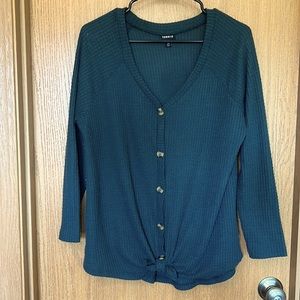 Forest green button sweater